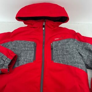 Swiss Tech Kids Ski Coat Size XXL 2XG 18 Red Gray Snowboard Hooded